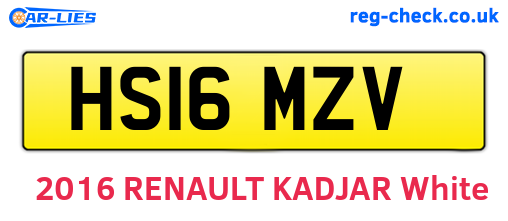 HS16MZV are the vehicle registration plates.