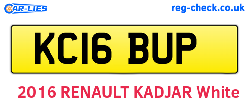 KC16BUP are the vehicle registration plates.
