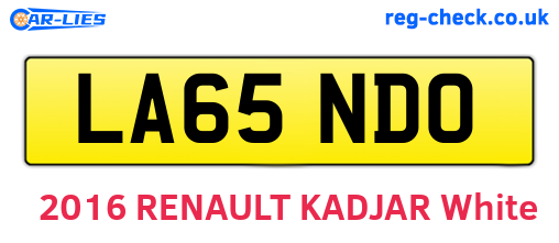 LA65NDO are the vehicle registration plates.