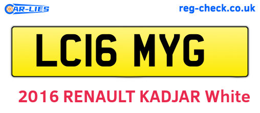 LC16MYG are the vehicle registration plates.