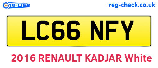 LC66NFY are the vehicle registration plates.