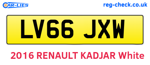LV66JXW are the vehicle registration plates.