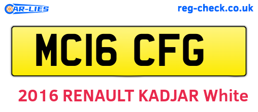 MC16CFG are the vehicle registration plates.