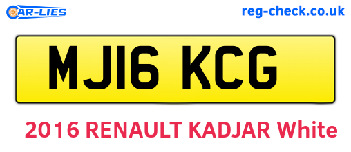 MJ16KCG are the vehicle registration plates.
