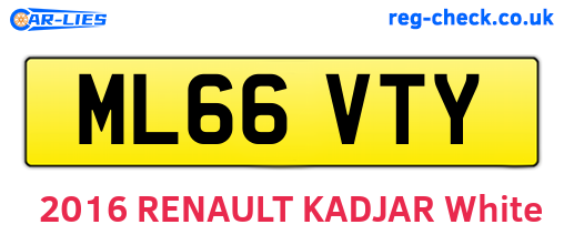 ML66VTY are the vehicle registration plates.