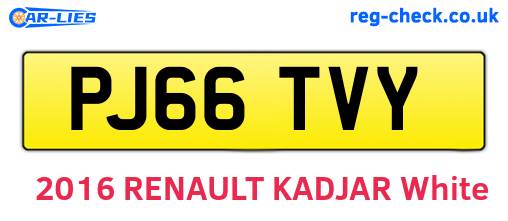 PJ66TVY are the vehicle registration plates.