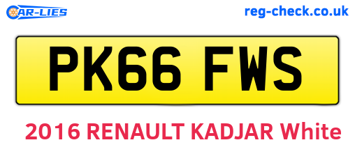 PK66FWS are the vehicle registration plates.