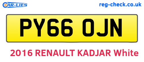 PY66OJN are the vehicle registration plates.