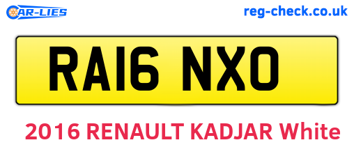 RA16NXO are the vehicle registration plates.
