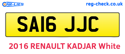SA16JJC are the vehicle registration plates.
