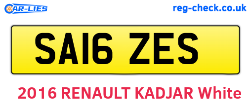 SA16ZES are the vehicle registration plates.