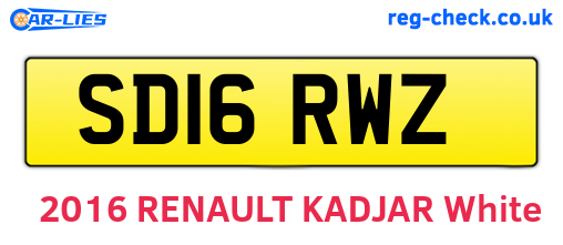 SD16RWZ are the vehicle registration plates.