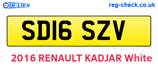 SD16SZV are the vehicle registration plates.