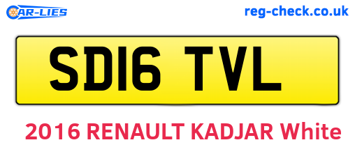 SD16TVL are the vehicle registration plates.