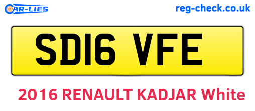 SD16VFE are the vehicle registration plates.