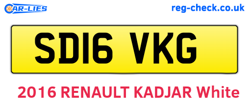 SD16VKG are the vehicle registration plates.