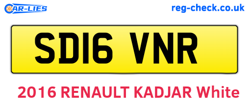 SD16VNR are the vehicle registration plates.