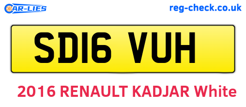 SD16VUH are the vehicle registration plates.