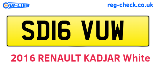 SD16VUW are the vehicle registration plates.