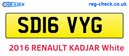 SD16VYG are the vehicle registration plates.