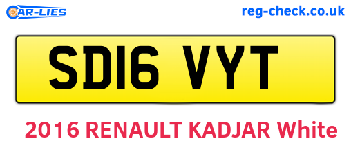 SD16VYT are the vehicle registration plates.