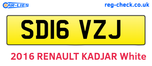 SD16VZJ are the vehicle registration plates.