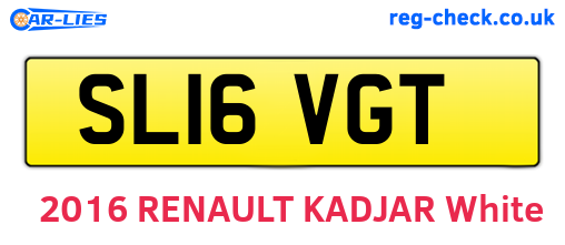 SL16VGT are the vehicle registration plates.