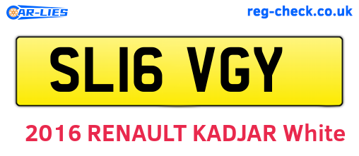 SL16VGY are the vehicle registration plates.
