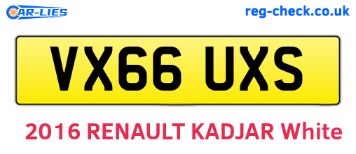 VX66UXS are the vehicle registration plates.