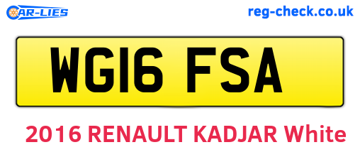 WG16FSA are the vehicle registration plates.