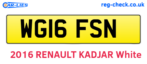 WG16FSN are the vehicle registration plates.