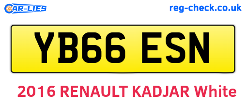 YB66ESN are the vehicle registration plates.