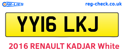 YY16LKJ are the vehicle registration plates.