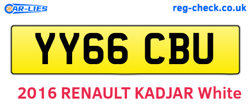 YY66CBU are the vehicle registration plates.