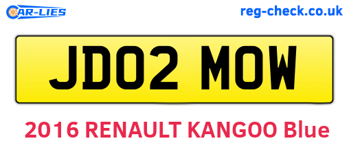 JD02MOW are the vehicle registration plates.