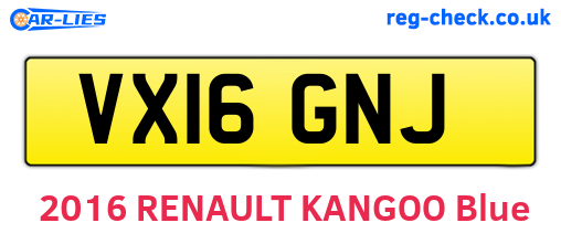 VX16GNJ are the vehicle registration plates.