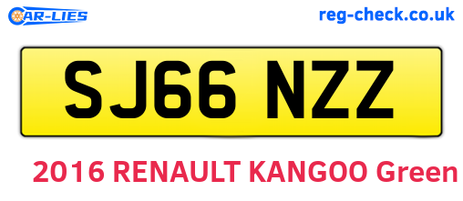 SJ66NZZ are the vehicle registration plates.