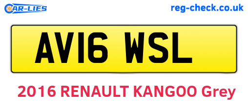 AV16WSL are the vehicle registration plates.