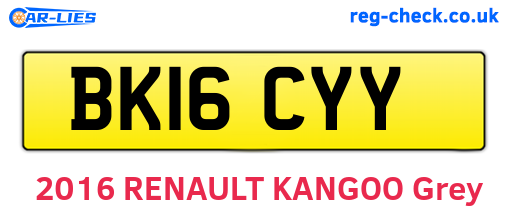 BK16CYY are the vehicle registration plates.