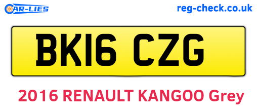 BK16CZG are the vehicle registration plates.