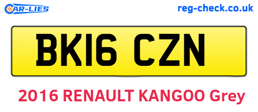 BK16CZN are the vehicle registration plates.