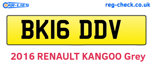 BK16DDV are the vehicle registration plates.