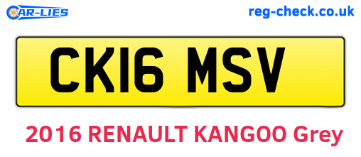 CK16MSV are the vehicle registration plates.