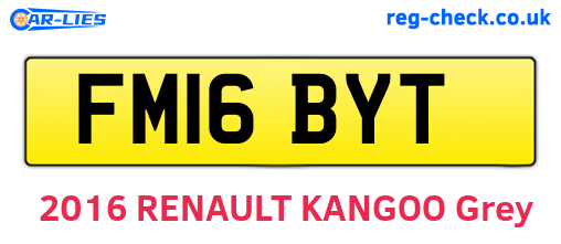 FM16BYT are the vehicle registration plates.