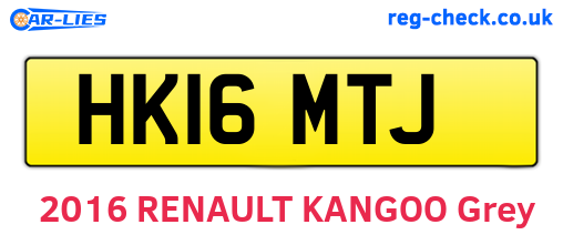 HK16MTJ are the vehicle registration plates.