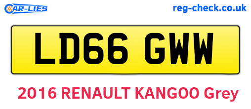 LD66GWW are the vehicle registration plates.