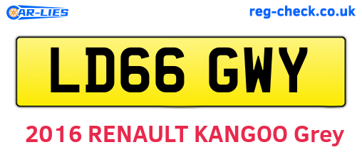 LD66GWY are the vehicle registration plates.