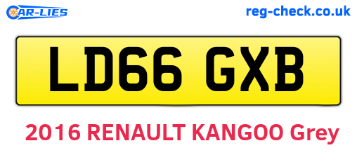 LD66GXB are the vehicle registration plates.
