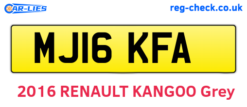 MJ16KFA are the vehicle registration plates.