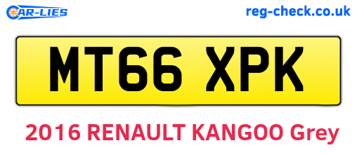 MT66XPK are the vehicle registration plates.